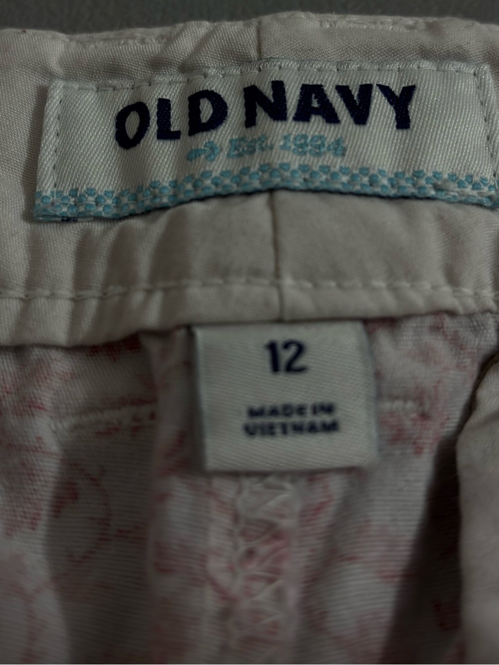 Old Navy White Shorts with Light Pink Floral Print